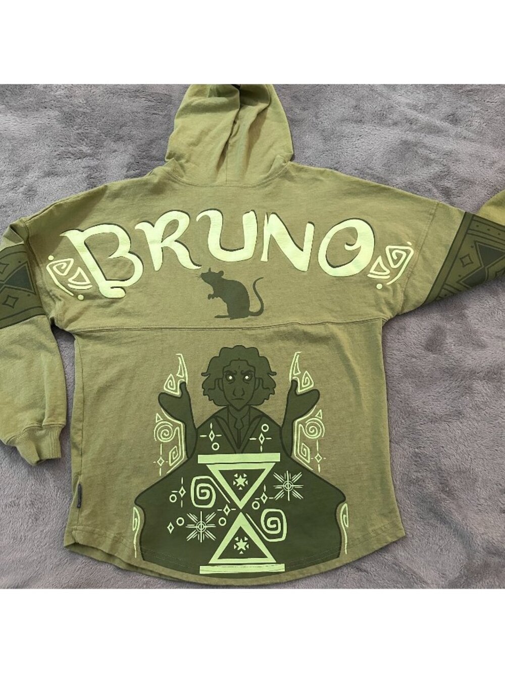 Disney Spirit Jersey Encanto Bruno Hooded Shirt XS Adult Green